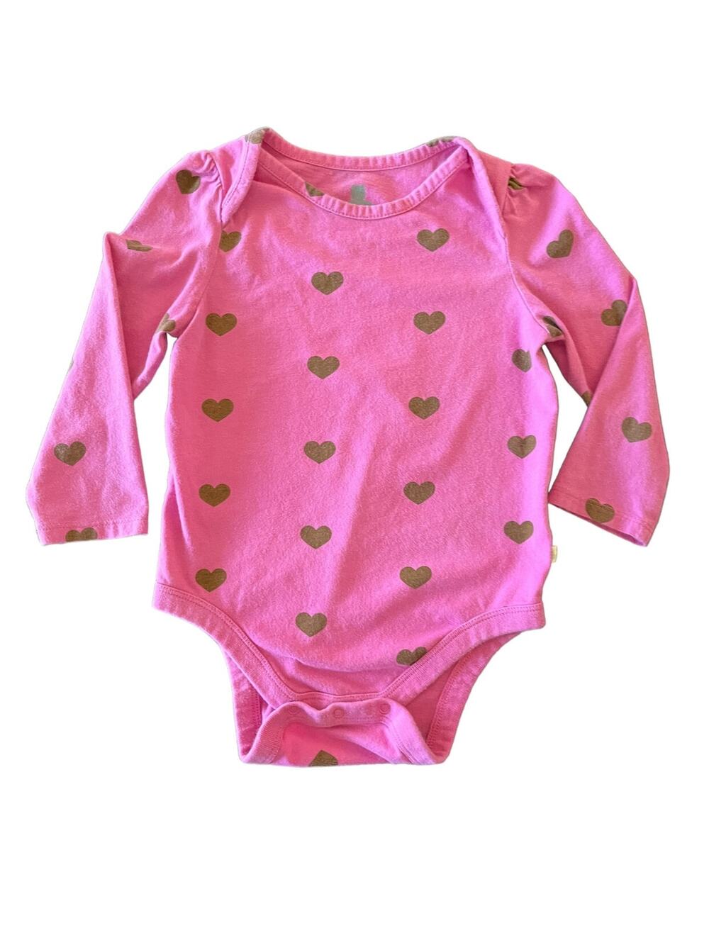 Baby Gap Pink and Gold Hearts Onesie.